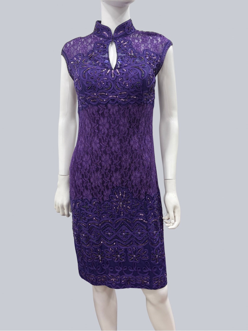 Sue Wong Nocturne Exquisite
Purple Gem Romantic Lace Beaded Cocktail Dress